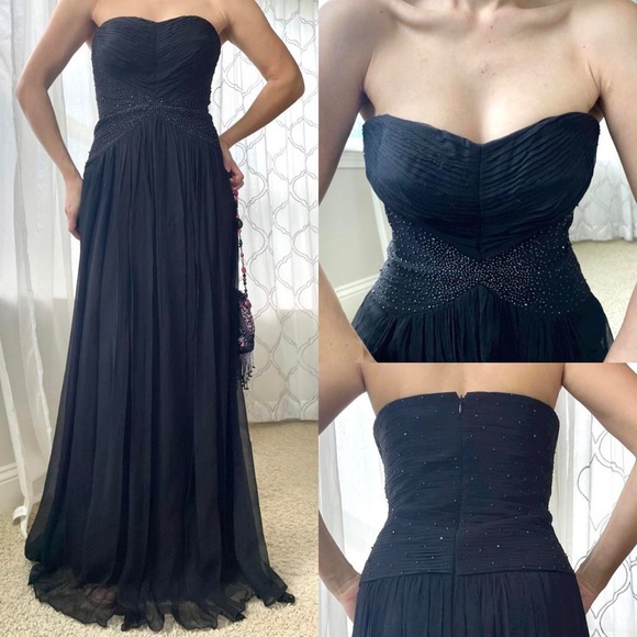 NWT BCBGMAXAZRIA silk chiffon gown